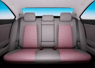 Fototapeta premium A car interior with a leather upholstered backseat