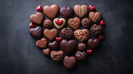 Heart-shaped chocolate gifts and surprises are perfect for Valentine's Day marketing campaigns promoting chocolates and sweets