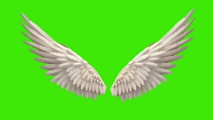 Obraz premium angel wings isolated on green background