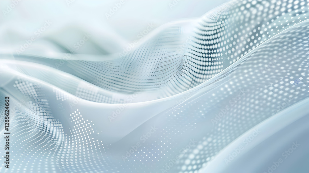 Poster abstract flowing fabric with soft textures and light patterns, creating a serene atmosphere
