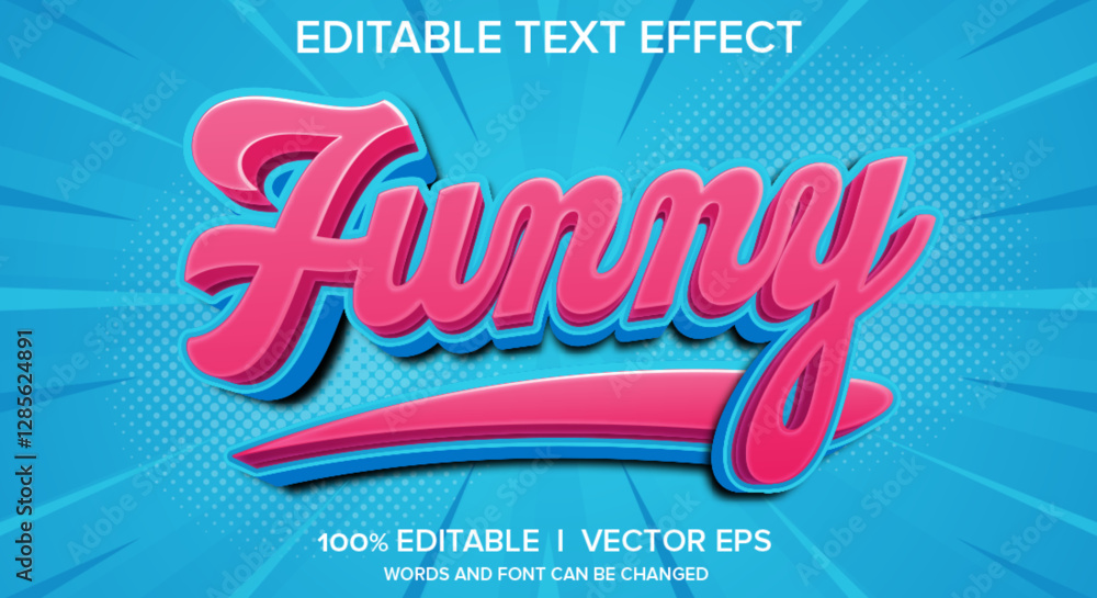 Poster funny vector text effect with modern style design