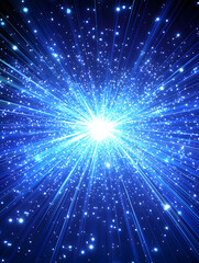 Radiant blue explosion of light