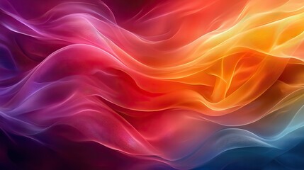 Fototapeta premium In this abstract image, vibrant colors blend in smooth curves, creating a dynamic visual flow