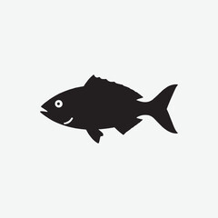 Download a high-quality black fish silhouette vector on a white background. Perfect for logos, icons, marine-themed designs, fishing graphics, and more. 