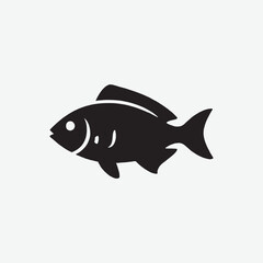 Download a high-quality black fish silhouette vector on a white background. Perfect for logos, icons, marine-themed designs, fishing graphics, and more. 