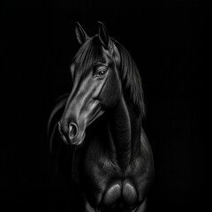 Black arabian horse