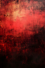 Abstract Textured Red and Black Expressionist Grunge Art Background : Generative AI