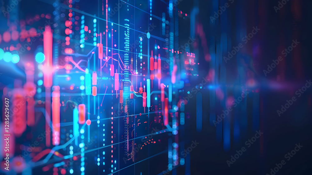 Aufkleber abstract digital data visualization with vibrant colors representing technology and analytics (1)