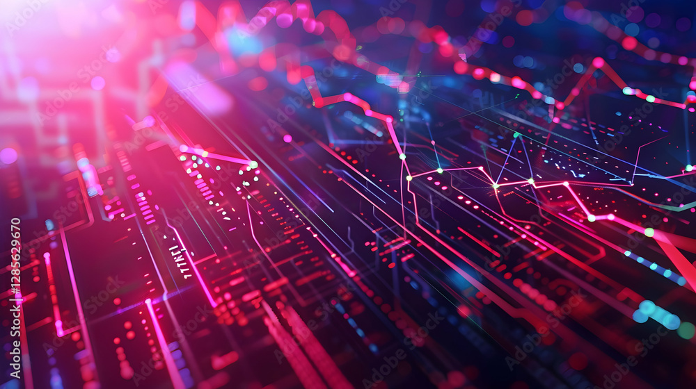 Aufkleber abstract digital data visualization with vibrant colors illustrating trends and patterns (1)