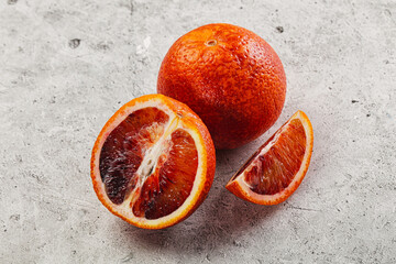 Red Sicilian orange ripe and juicy