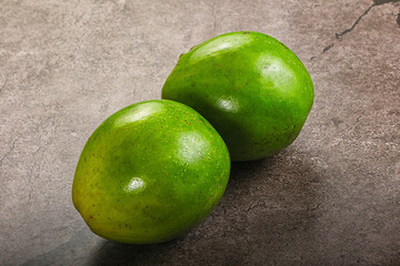 Two ripe green exotic avocado fruit