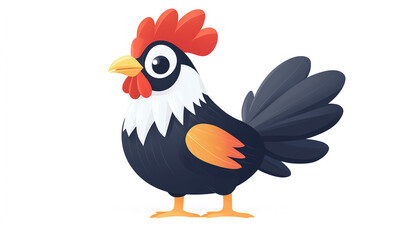 Obraz premium Cartoon Rooster Illustration