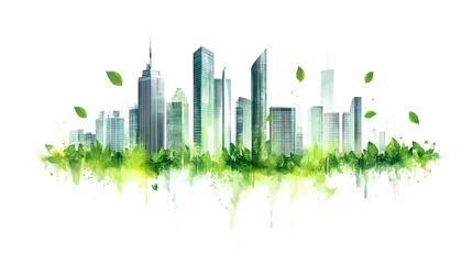 Papier peint photo intissé Green Cityscape Eco-Friendly Urban Landscape