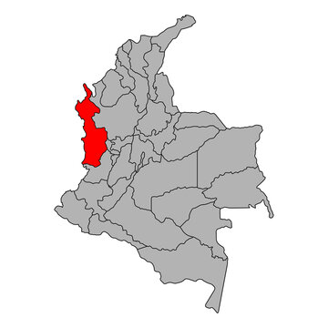 Choco of Colombia map shape, travel web flat concept icon vector illustration .