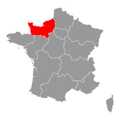 Normandy of France map symbol shape, travel web flat concept icon symbol vector .