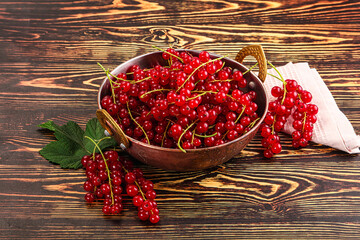 Ripe and juicy red currants berry