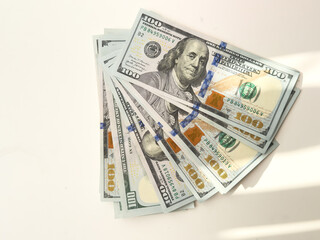 close up fiat money 100usd banknotes,Pile of United States of America 100 dollar bills,Finance, banking,cash, savings,fiat money concept,100 dollar bill currency,Group of money stack of 100 US dollar