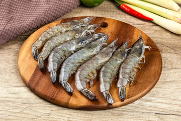 Raw fresh King Tiger prawn
