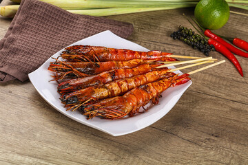 Tasty grilled tiger prawn snack