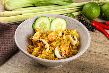 Asian Fried rice with seafood