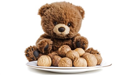 Obraz premium A cute teddy bear, isolated on white