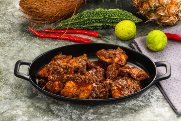 Indian cuisine - Vindaloo fish with spices