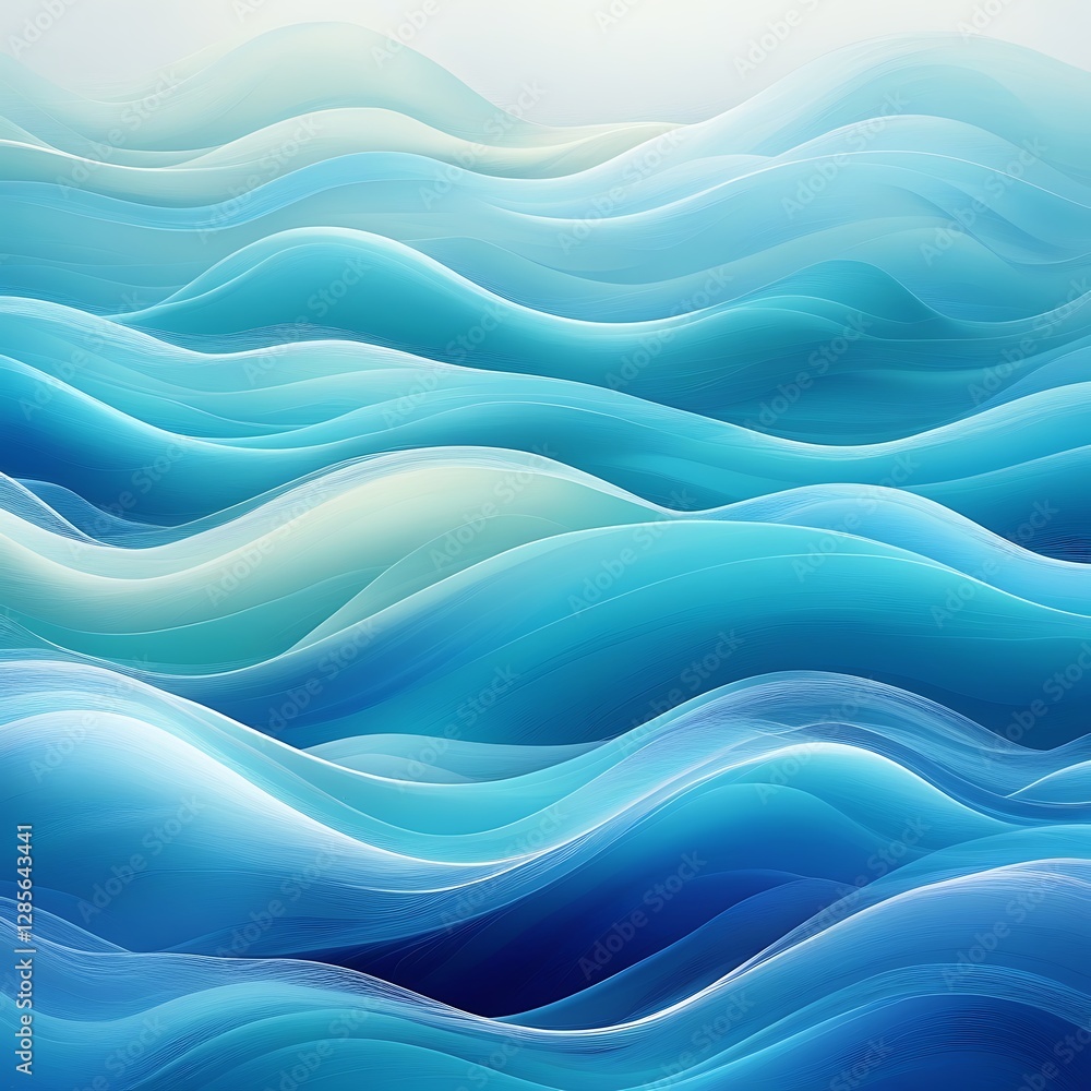 Poster blue abstract wave texture background,blue curves and the waves of the sea range from soft to dark v