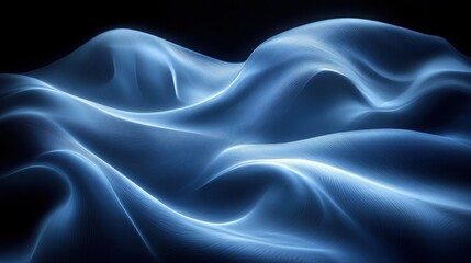 Fototapeta premium Abstract flowing fabric design, dark background