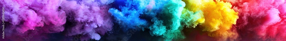 Poster vibrant rainbow colored smoke clouds abstract background image perfect for design projects and creat