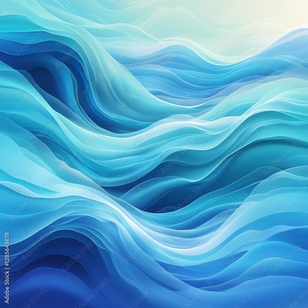 Poster blue abstract wave texture background,blue curves and the waves of the sea range from soft to dark v