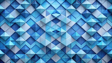 Abstract Blue Triangular Geometric Pattern Background Texture with Subtle Depth and Variations in Shade