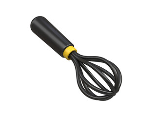A whisk for whipping liquids. 3d icon. Cartoon minimalistic style. Visualization. A cooking concept and an illustration for a cookbook with recipes. Kitchen appliances