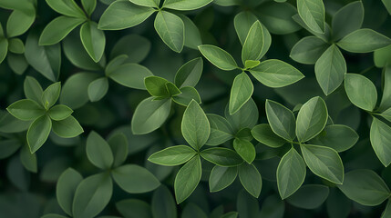 Lush Green Leaf Pattern, Textured Nature Background with Soft Lighting

