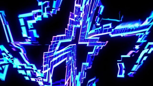 Glitchy Blue Montage