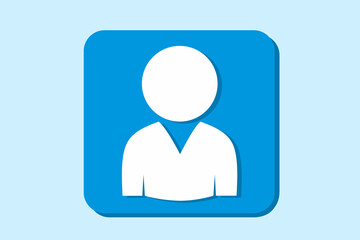 Graphic vector illustration of a person silhouette icon on a bright blue background, emphasizing simplicity and modern design. Ideal for use in user profiles or social media placeholder contexts.