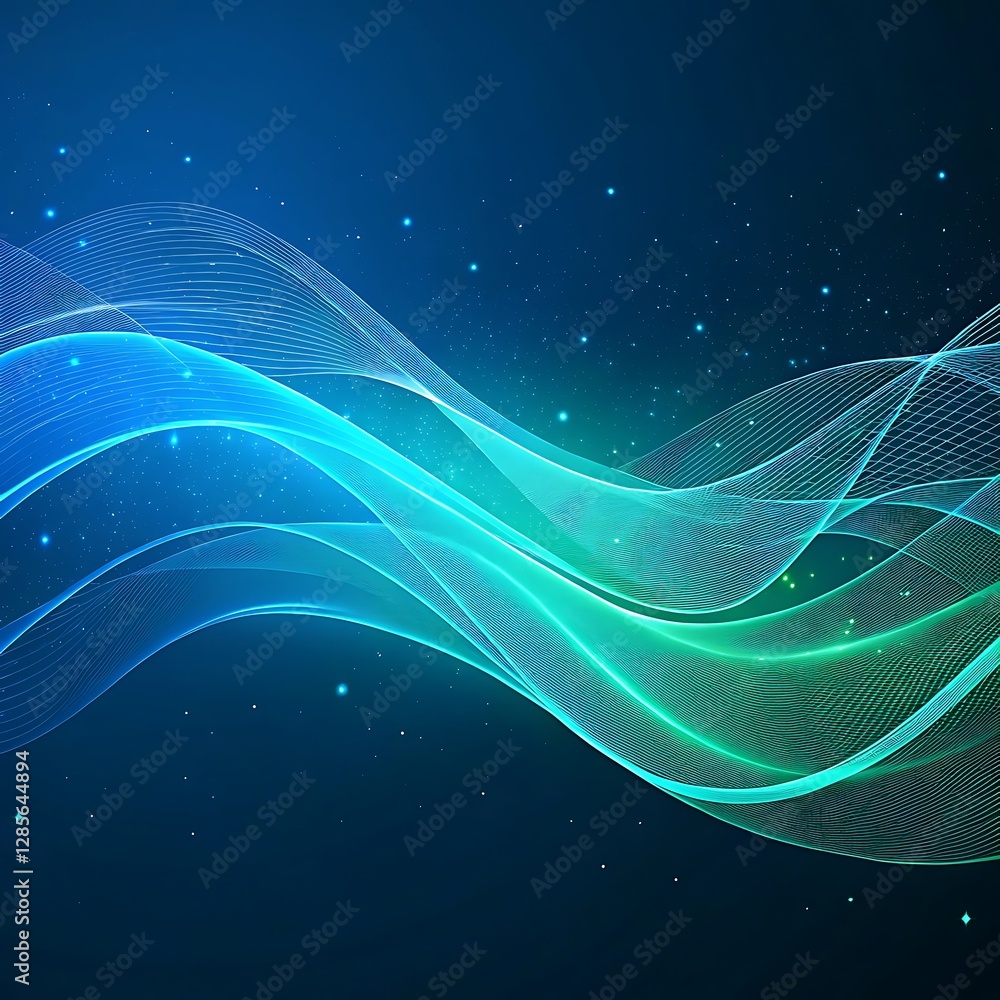 Aufkleber blue abstract wave texture background,blue curves and the waves of the sea range from soft to dark v