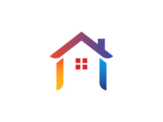 Creative home logo vector, house vector template, modern minimalist home logo, colorful gradient editable vector 