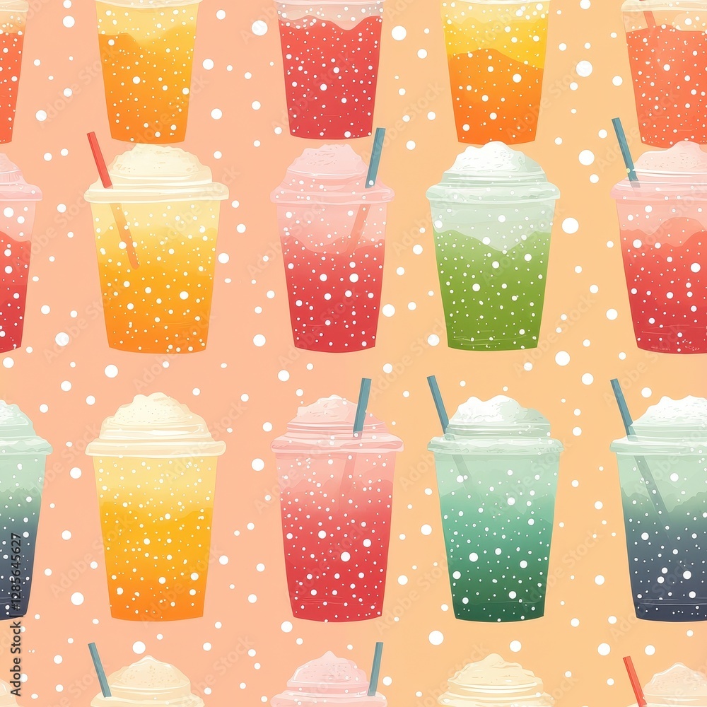 Poster a beautiful array of various refreshing drinks served in stylish glasses showcasing colorful ingredi