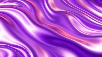 The vibrant purple satin cloth flows smoothly, reflecting the light in an elegant, shimmering display.