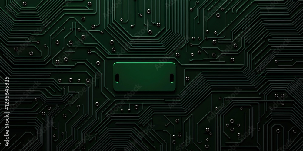 Poster abstract green circuit board technology background dark green electronic motherboard pattern texture