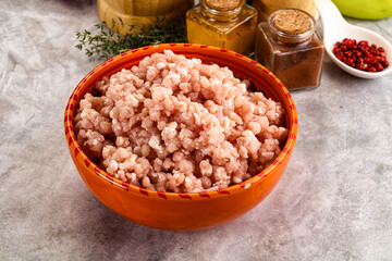 Homemade Raw pork minced meat