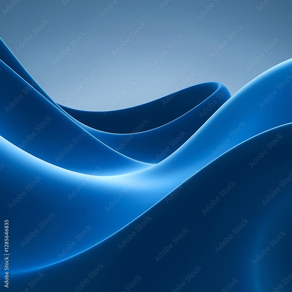 Aufkleber blue abstract wave texture background,blue curves and the waves of the sea range from soft to dark v