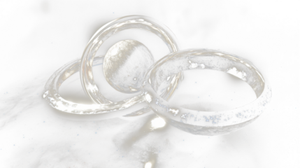 a couple of rings sitting on top of a table