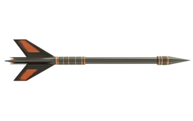Dart Arrow side view on transparent or white background