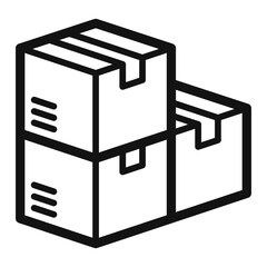 stacked boxes icon symbolizing storage inventory or cargo shipment.