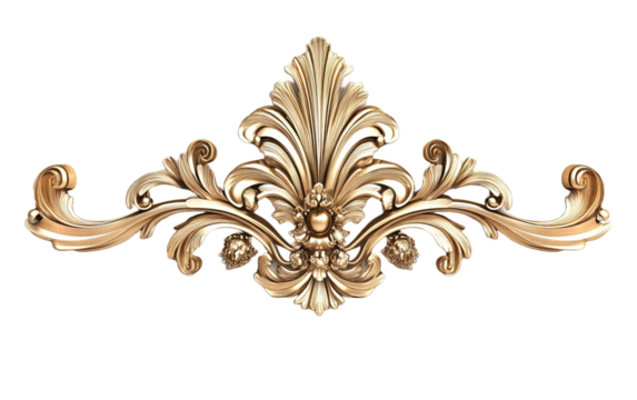 Vintage gold design on transparent or white background
