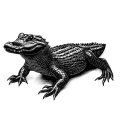 Obraz premium Detailed artistic drawing of an alligator with unique textures and vibrant colors