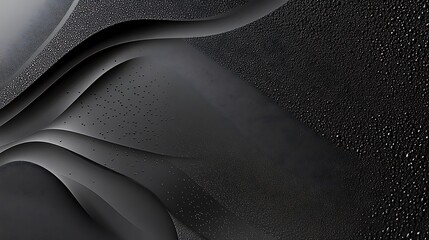 Obraz premium Abstract 3D Render: Dark Gray, Textured Waves AI Generated