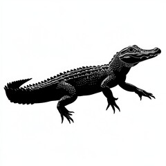 Fototapeta premium Elegant alligator silhouette art emphasizing distinctive shape and features