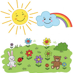Fototapeta premium drawings for children with animals